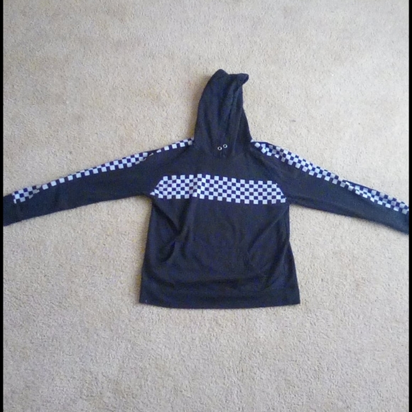 Black Checkered Hoodie - Picture 1 of 5